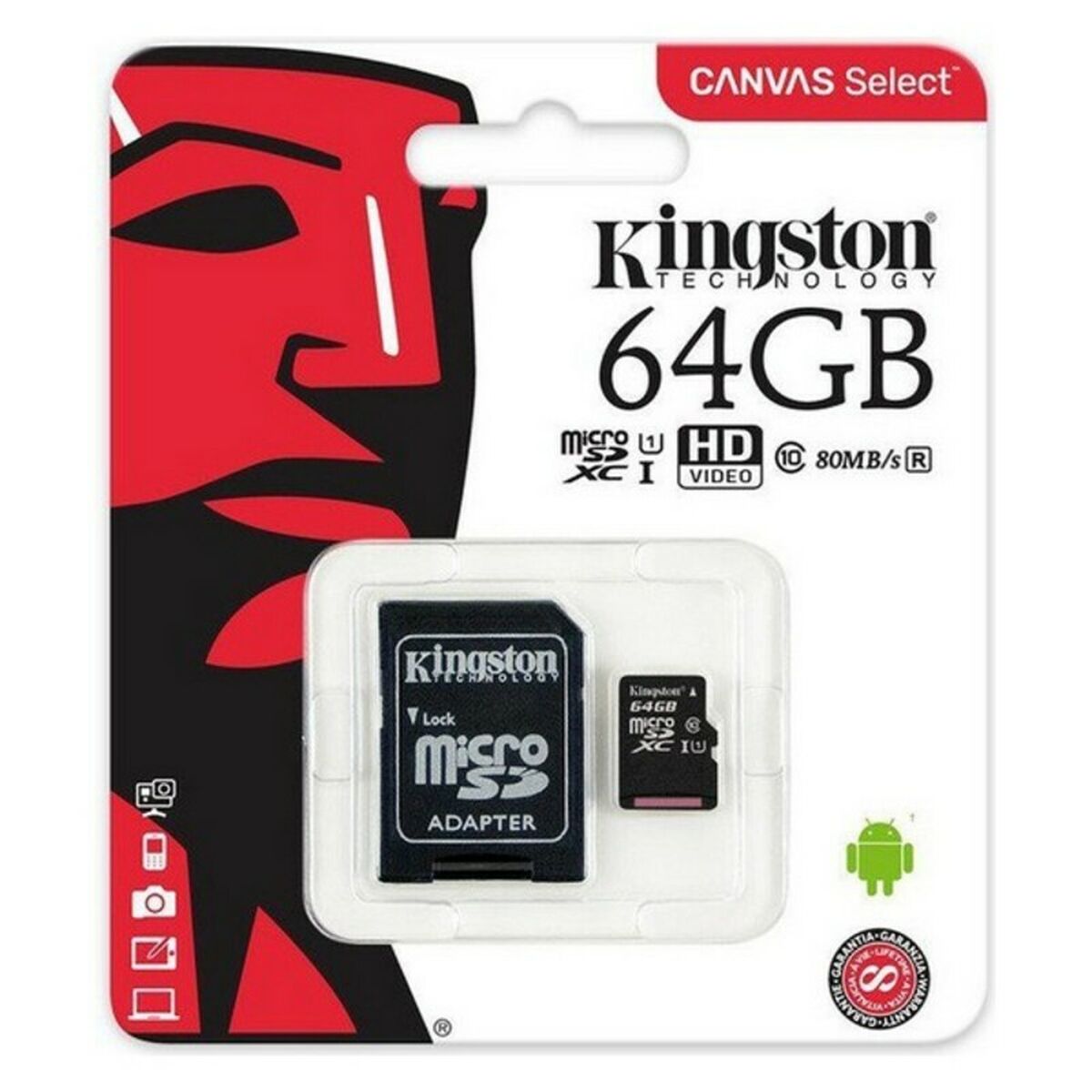 Micro-SD-Speicherkarte mit Adapter Kingston SDCS2/128 GB exFAT 128 GB