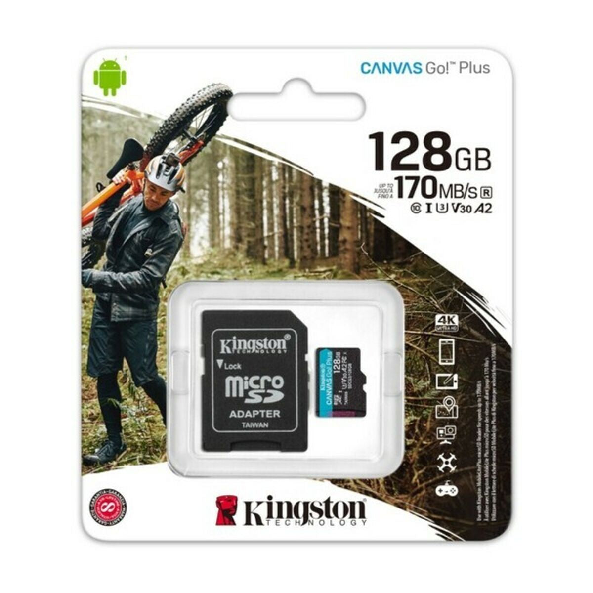 Tarjeta de Memoria Micro SD con Adaptador Kingston SDCG3 Negro