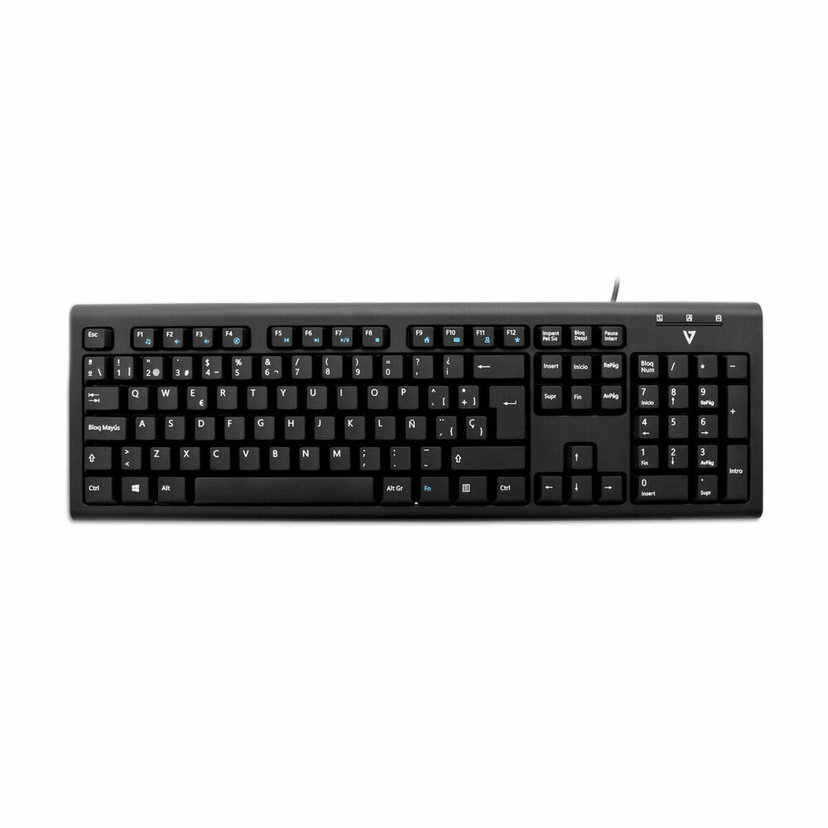 V7 KU200ES Spanische Qwerty-Tastatur Schwarz