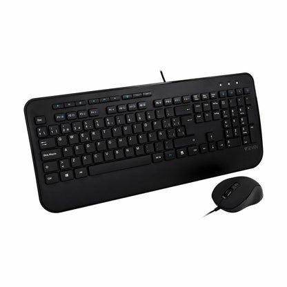 Tastatur und Maus V7 CKU300ES Spanisch QWERTY