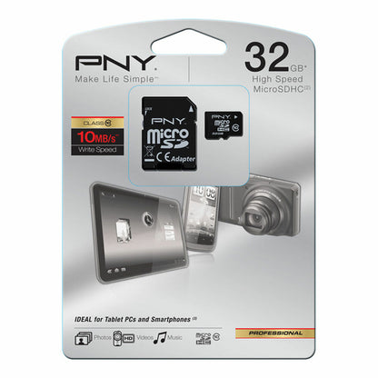 Micro-SD-Speicherkarte mit Adapter PNY ‎SDU32GBHC10HP-EF Course 10 32 GB