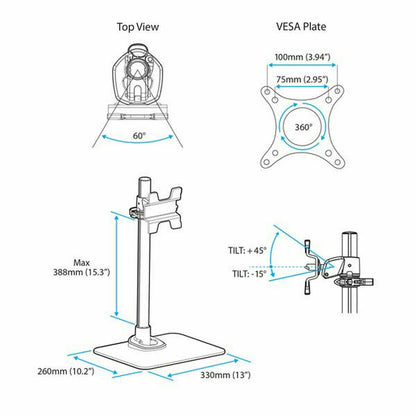 Soporte de Mesa para Pantalla Startech ARMPIVSTND Gris