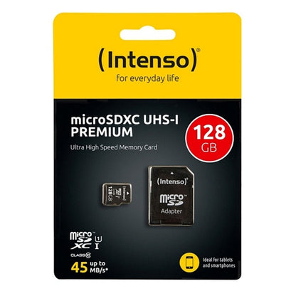 Micro-SD-Speicherkarte mit Adapter INTENSO 34234 UHS-I XC Premium Schwarz