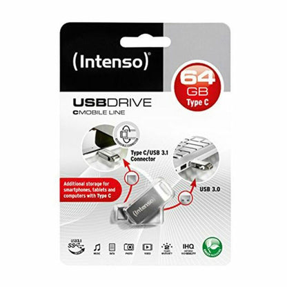 USB-Stick INTENSO 3536490 64 GB Silber 64 GB USB-Stick
