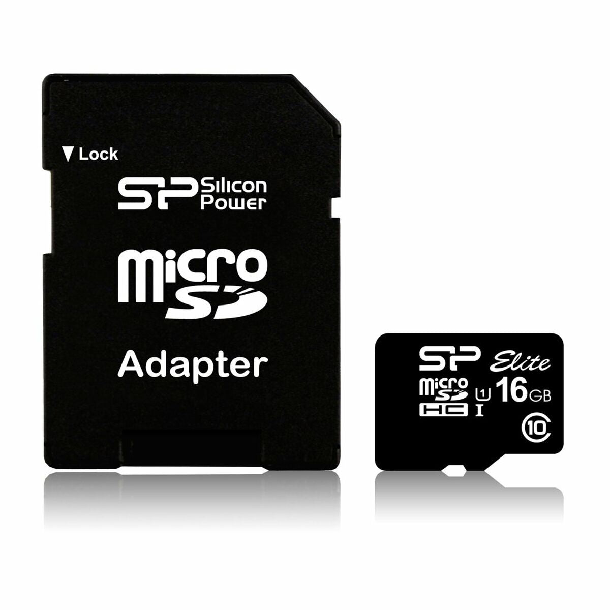 Carte Mémoire Micro SD avec Adaptateur Silicon Power SP016GBSTHBU1V10SP 16 GB