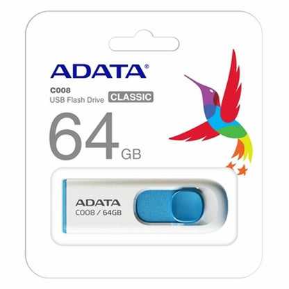 Clé USB Adata AC008-64G-RWE 64 GB Blanc Bleu/Blanc 64 GB