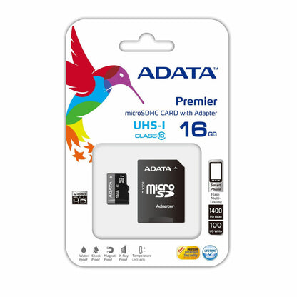 Micro-SD-Speicherkarte mit Adapter Adata CLASS10 16 GB