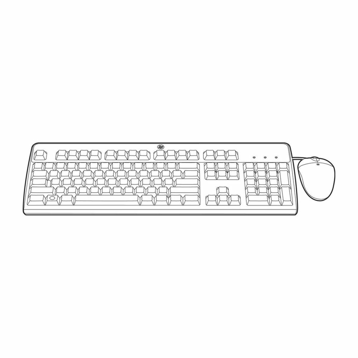 clavier et souris HPE 631348-B21 Noir Espagnol Espagnol Qwerty QWERTY