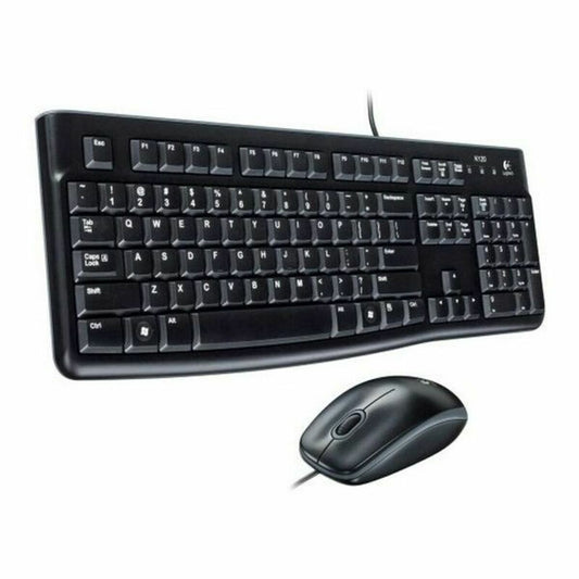 Teclado y Ratón Logitech Desktop MK120 USB Negro Italiano