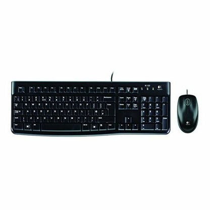 Logitech 920-002550 USB-optische Tastatur und Maus, Schwarz, Spanisch, Spanisch, Qwerty