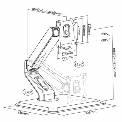 Neomounts FPMA-D885BLACK Monitor-Tischhalterung