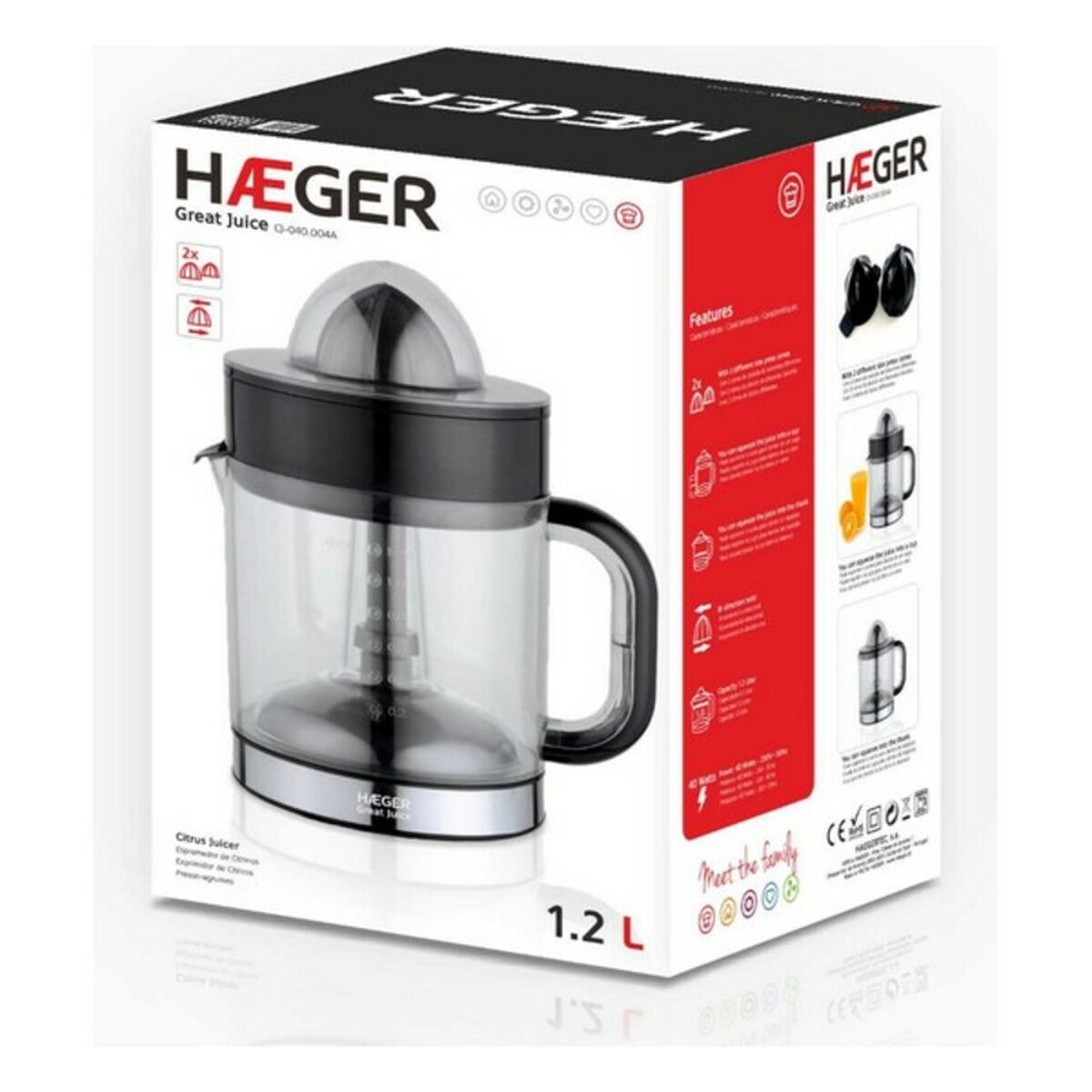 Electric Juicer Haeger CJ-040.004A Black Multicolour 40 W 1,2 L