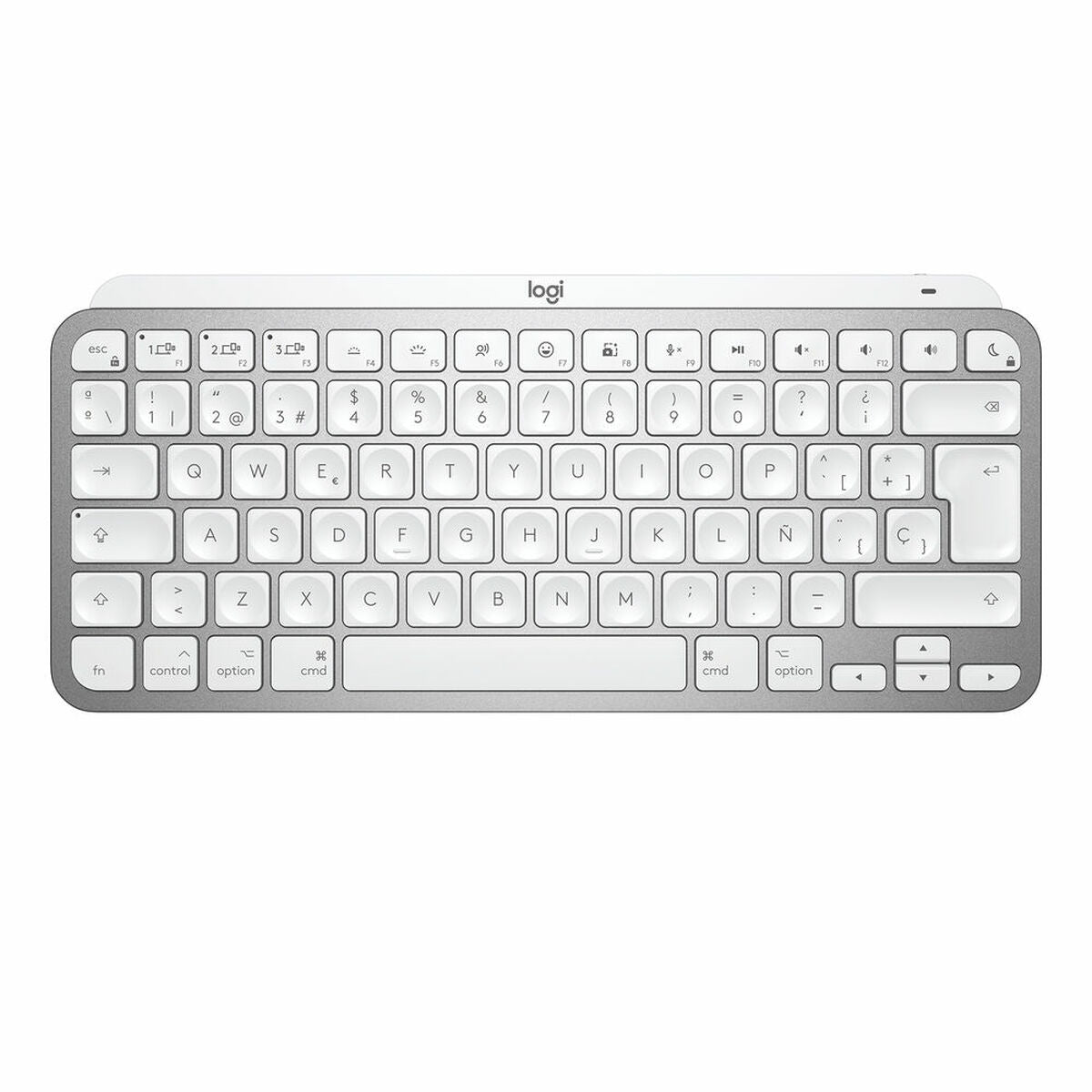 Keyboard Logitech 920-010523 White Grey Silver Spanish Qwerty