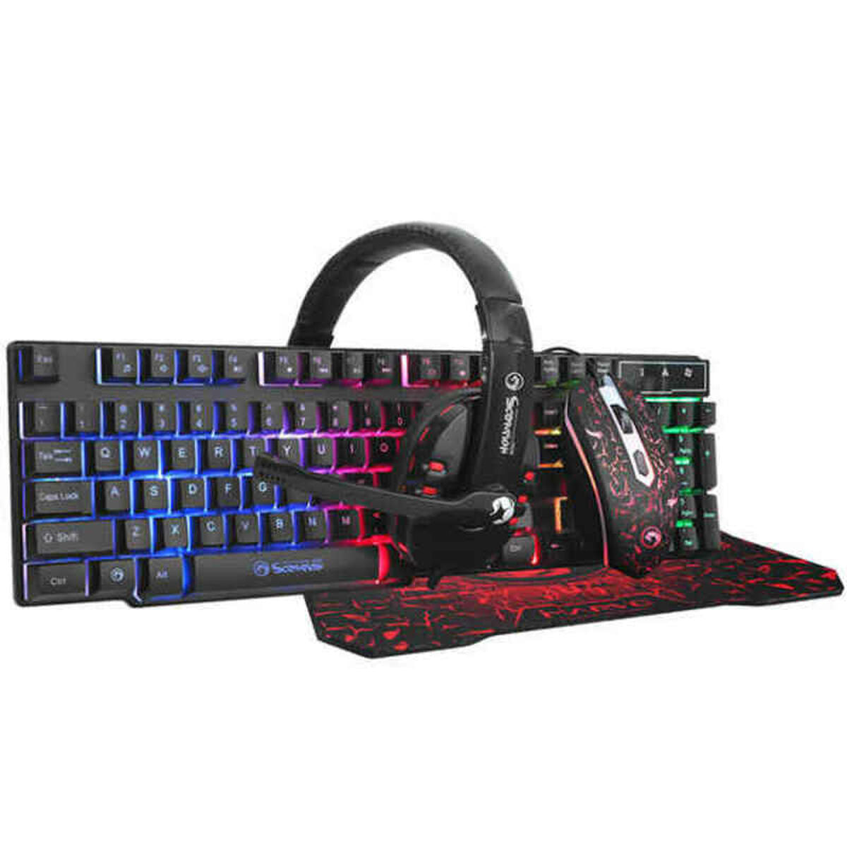 Scorpion Gaming-Tastatur und -Maus GA30378035, spanisches Qwerty, mehrfarbiges QWERTY
