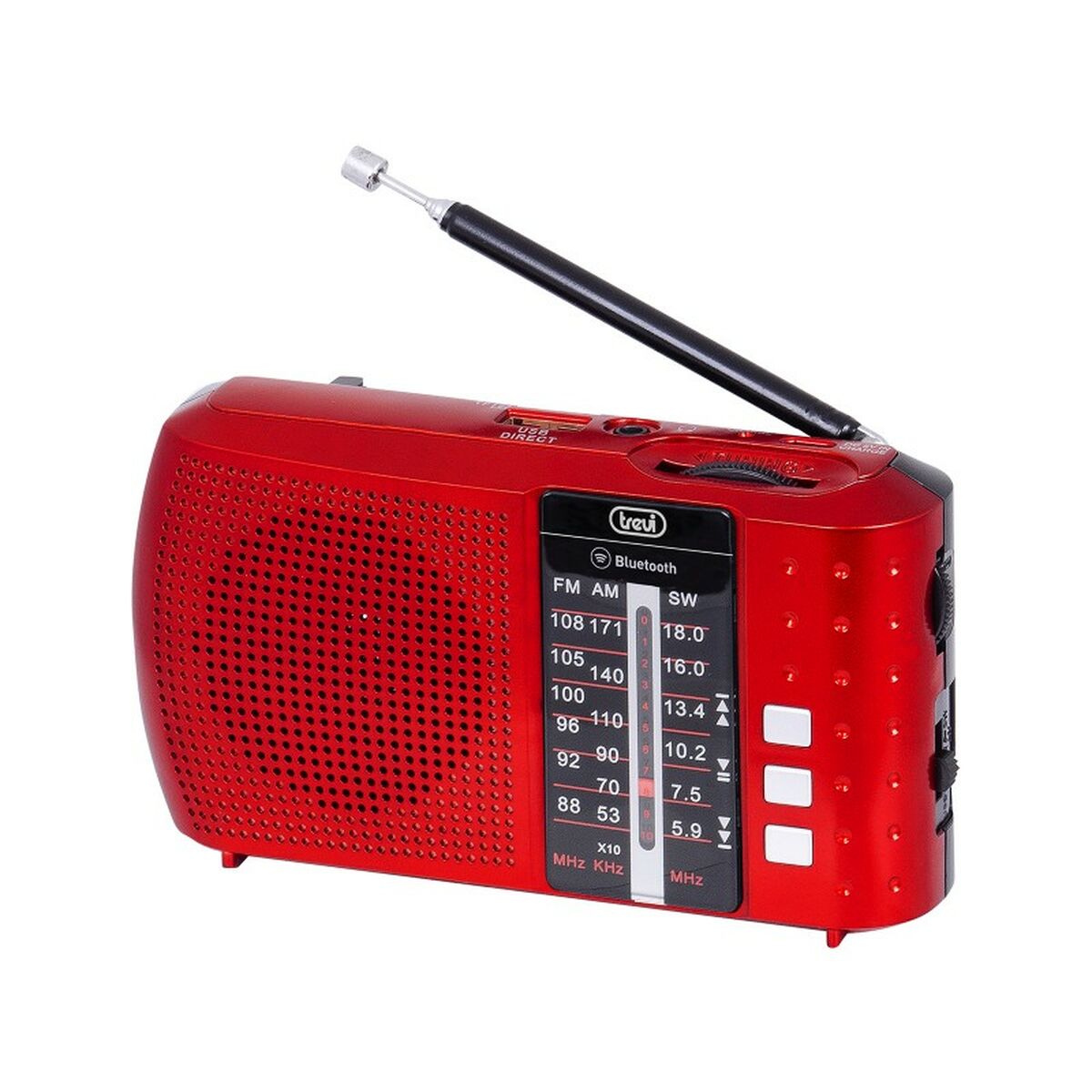 Trevi RA 7F20 BT Tragbares Bluetooth-Radio Rot FM/AM/SW