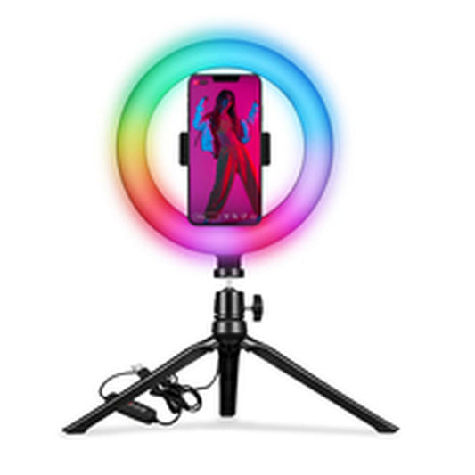 Selfie-Ringlicht-Ringlicht mit Stativ und Fernbedienung Celly CLICKRINGRGBBK