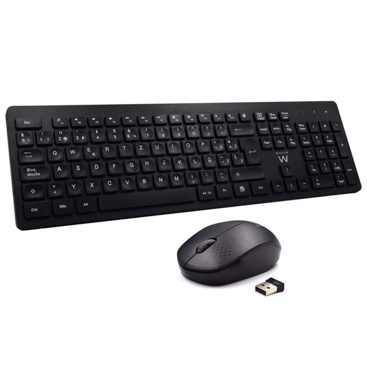 Clavier et souris sans fil Ewent EW3256 2.4 GHz Noir Espagnol Qwerty QWERTY