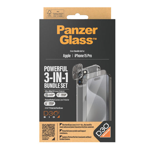 Film Protecteur pour Téléphone Portable Panzer Glass B1173+2810 Apple iPhone 15 Pro