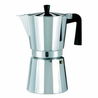 Valira VITRO 9T Italienische Kaffeemaschine, Silber, Aluminium, 9 Tassen