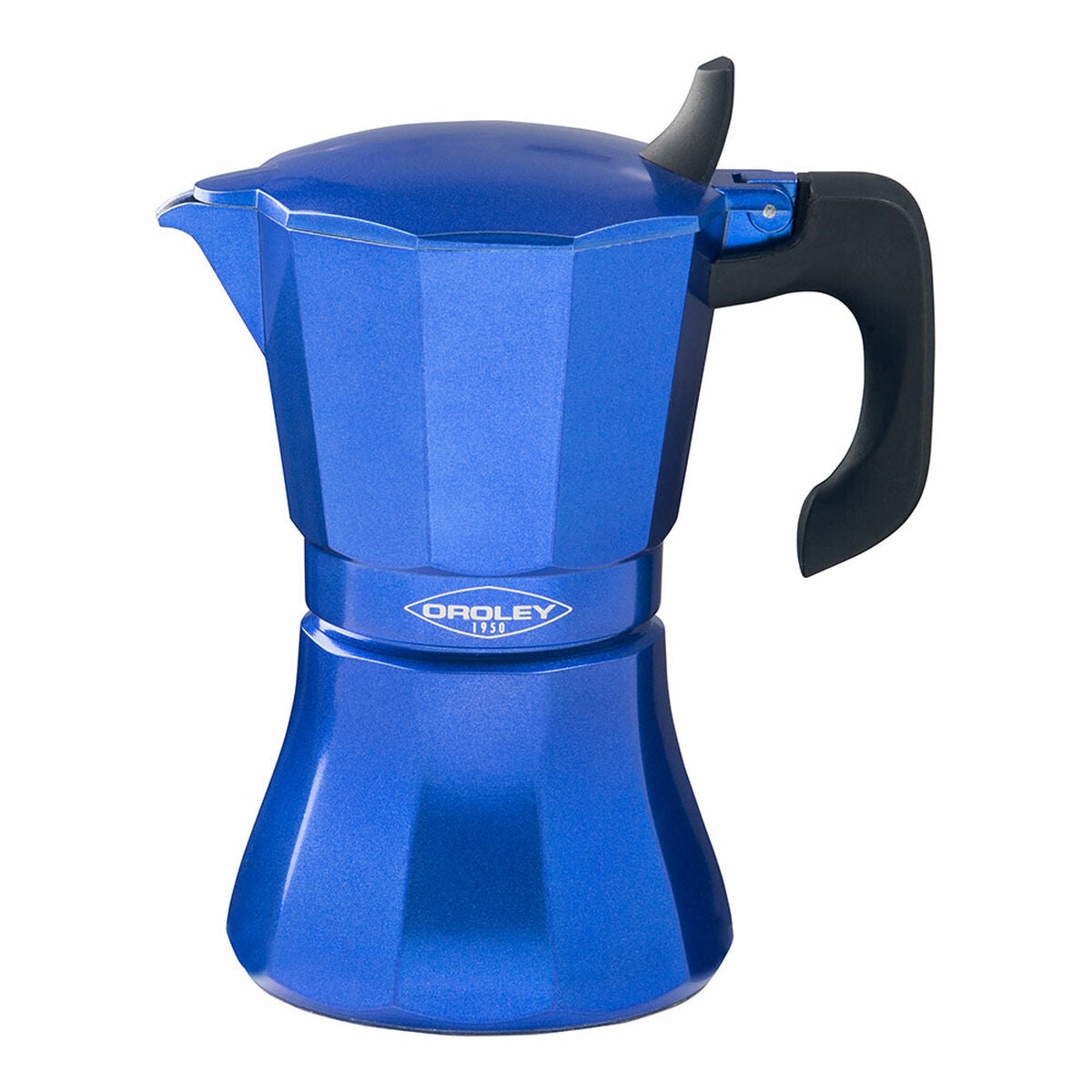 Oroley Petra Italienische Kaffeemaschine für 6 Tassen, blaues Aluminium