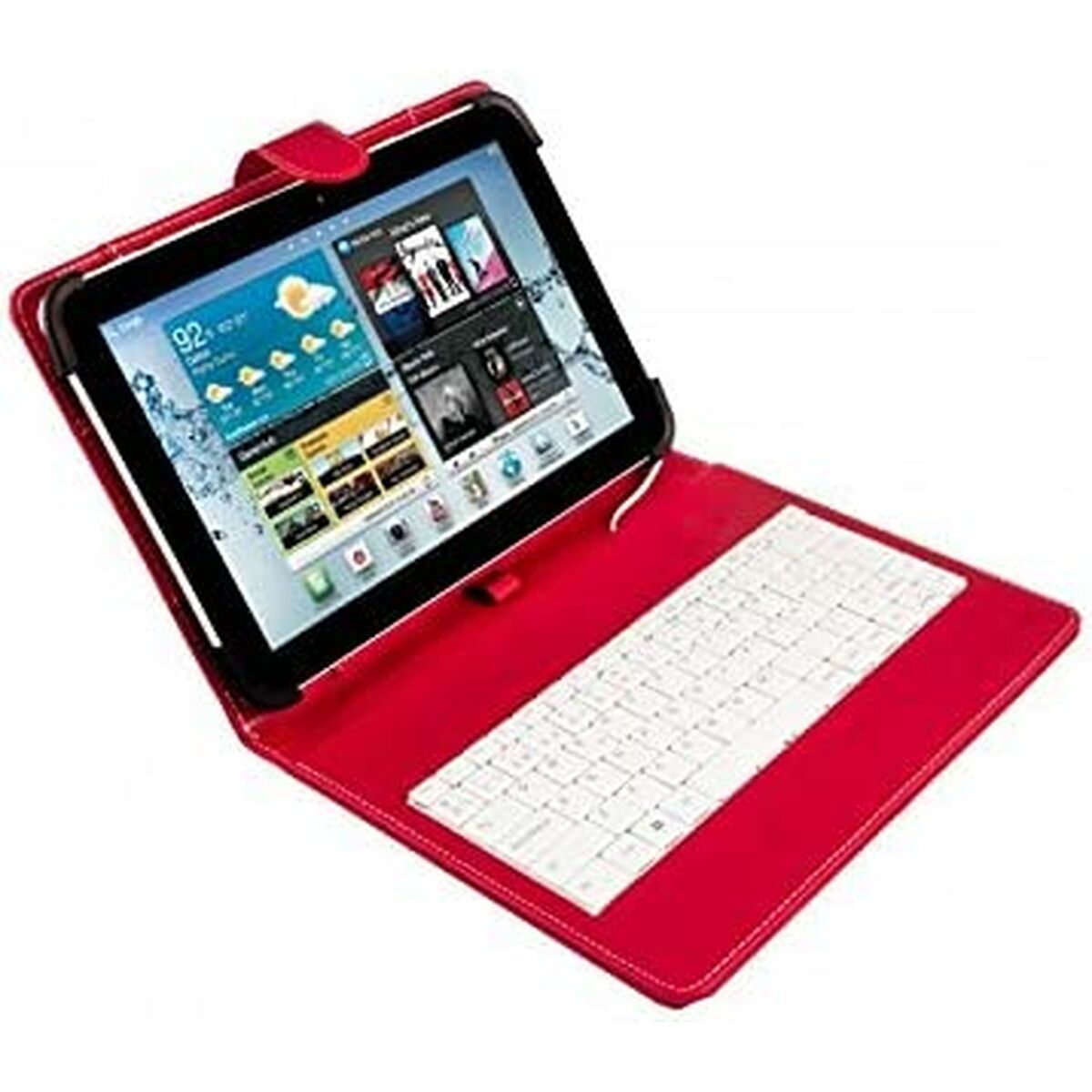 Tablet- und Tastatur-Abdeckung, Silber, Elektronik, 111916140199, Rot, Spanisch, Qwerty, QWERTY, 9"-10,1"