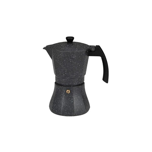 Cafetière Italienne EDM Noir Aluminium 6 Tasses Induction