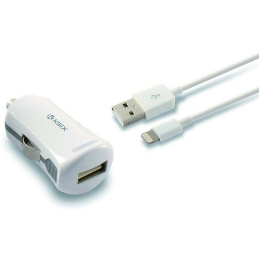 USB-Autoladegerät + Lightning-Kabel MFi KSIX Apple-kompatibel 2,4 A