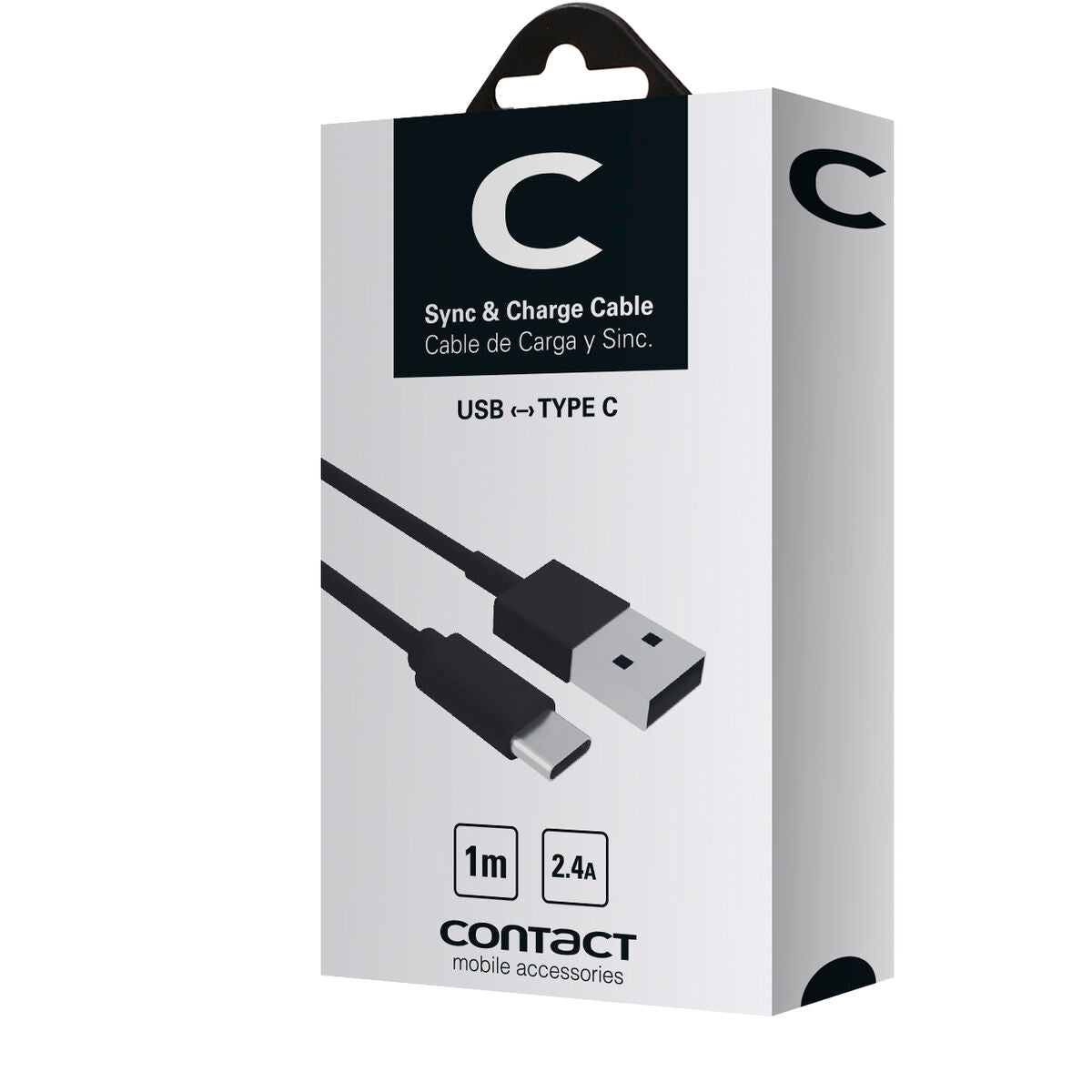 Câble USB A vers USB C Contact (1 m) Noir