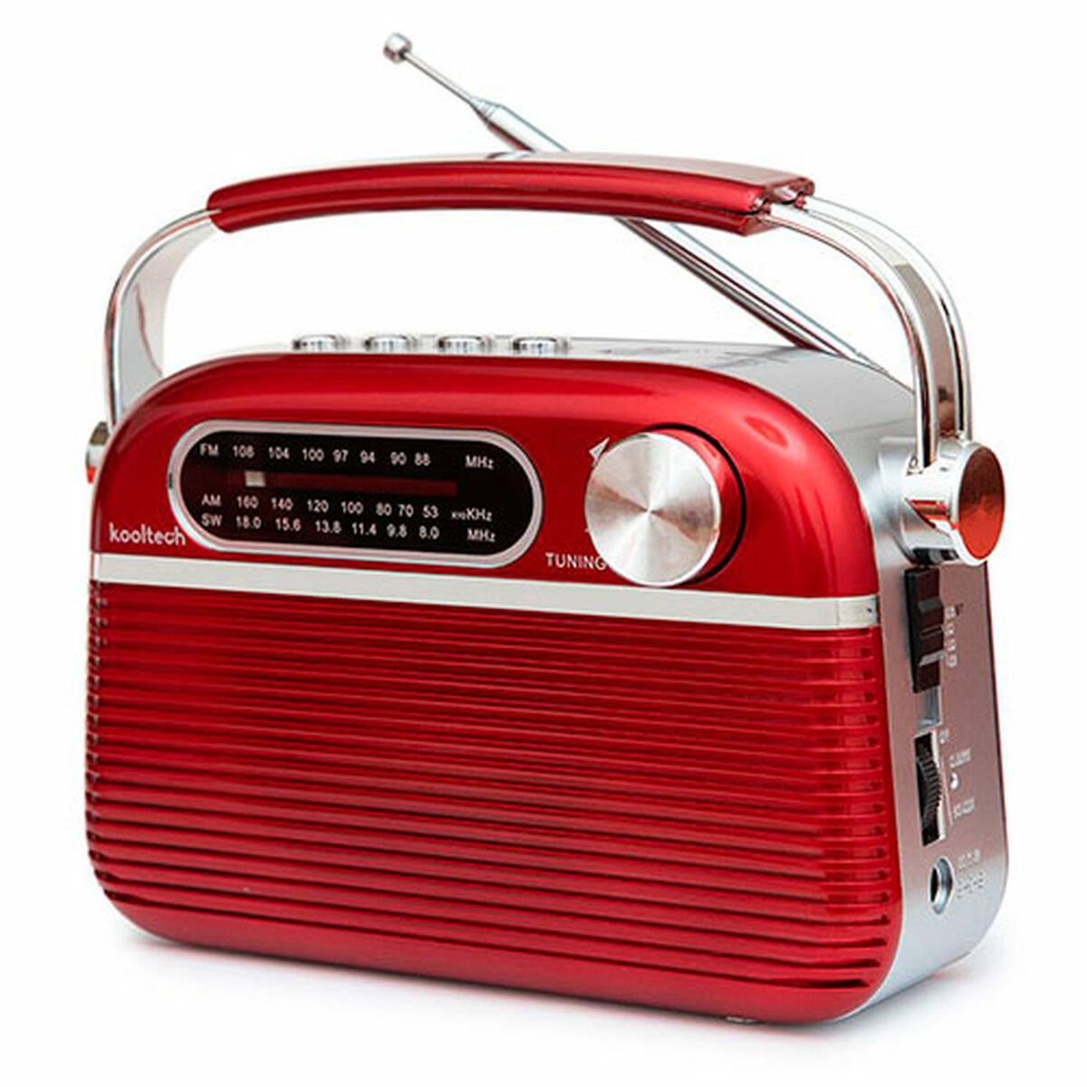 Tragbares Bluetooth-Radio von Kooltech, Vintage-Rot