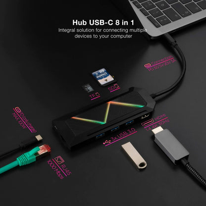USB Hub NANOCABLE 10.16.0801 Black