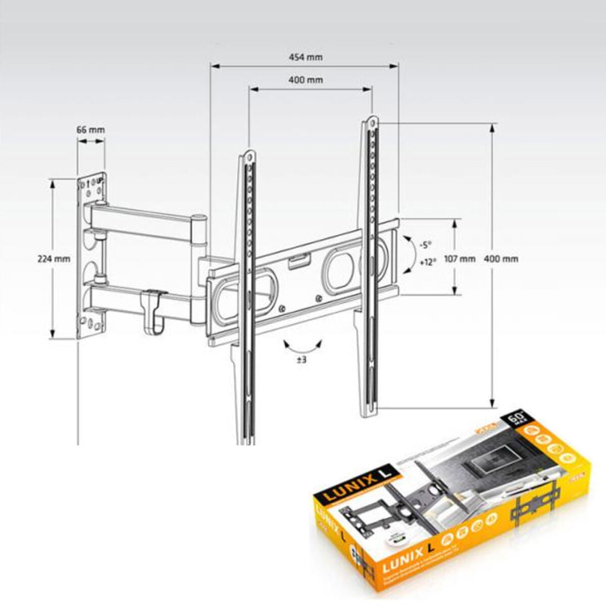 Support de TV Axil AC0592E 26"-60" 30 Kg 60" 26" 30 Kg