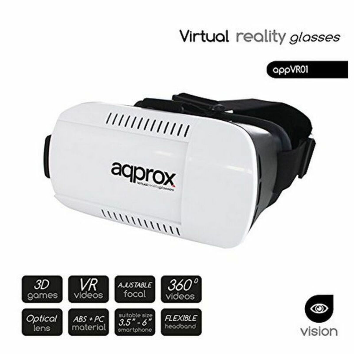 Lunettes de réalité Virtuelle approx! APPVR01 3,5"-6"