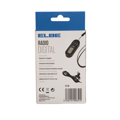 Radio numérique portable ELBE RF96 Noir FM Mini