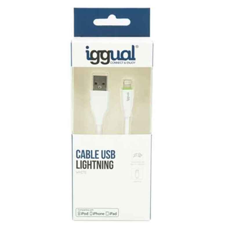 Lightning-Kabel iggual IGG316955 1 m Weiß
