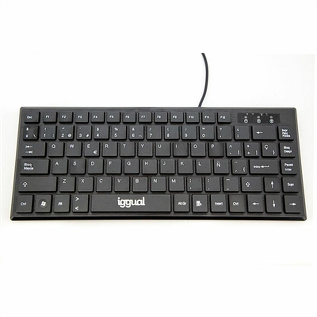 Tastatur Iggual Teclado USB Compacto TKL Slim TKL-USB Schwarz Schwarz