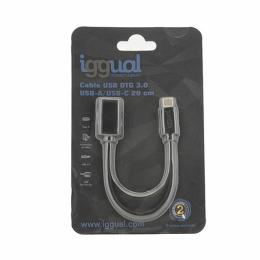 USB-C OTG 3.0 Kabel iggual IGG317372 20 cm Schwarz