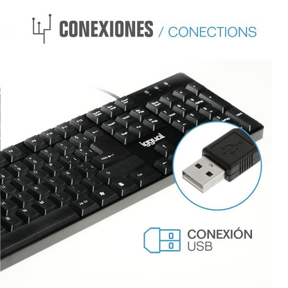 Teclado iggual CK-FRAMELESS-105T Negro