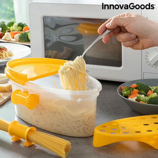 Cuecepasta para Microondas 4 en 1 con Accesorios y Recetas Pastrainest InnovaGoods