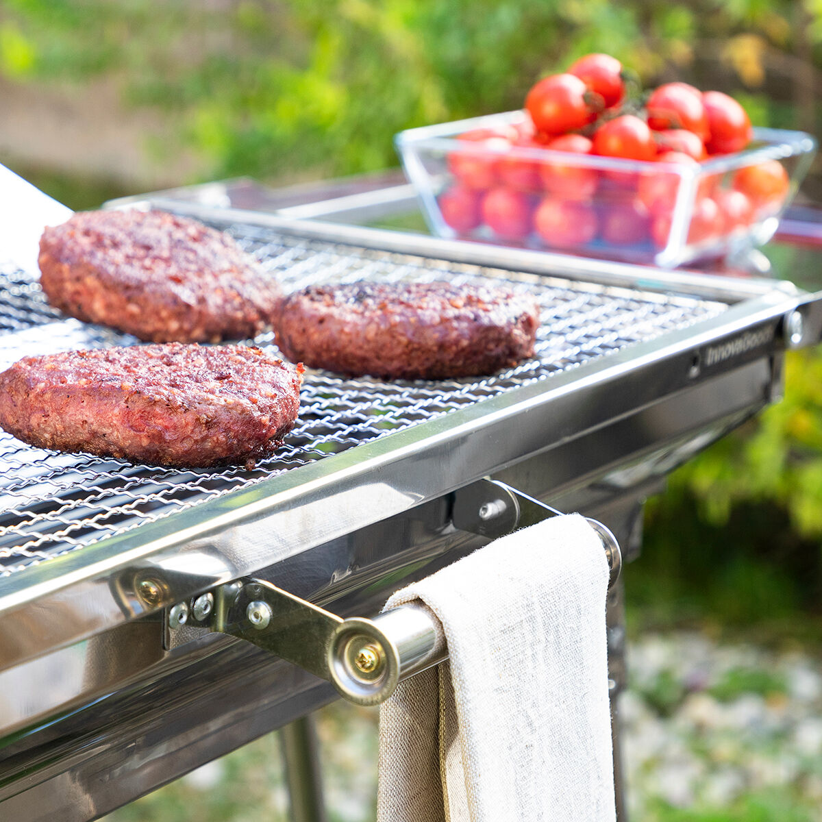 ExelQ InnovaGoods faltbarer Holzkohlegrill aus Edelstahl 