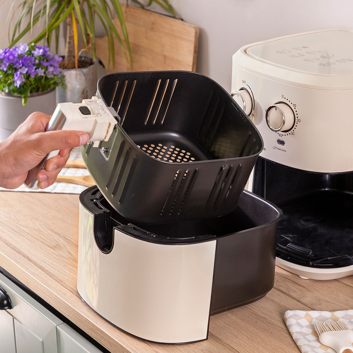 Air Fryer InnovaGoods Vynner Pro 5500 Cream 1700 W 5,5 L Stainless steel