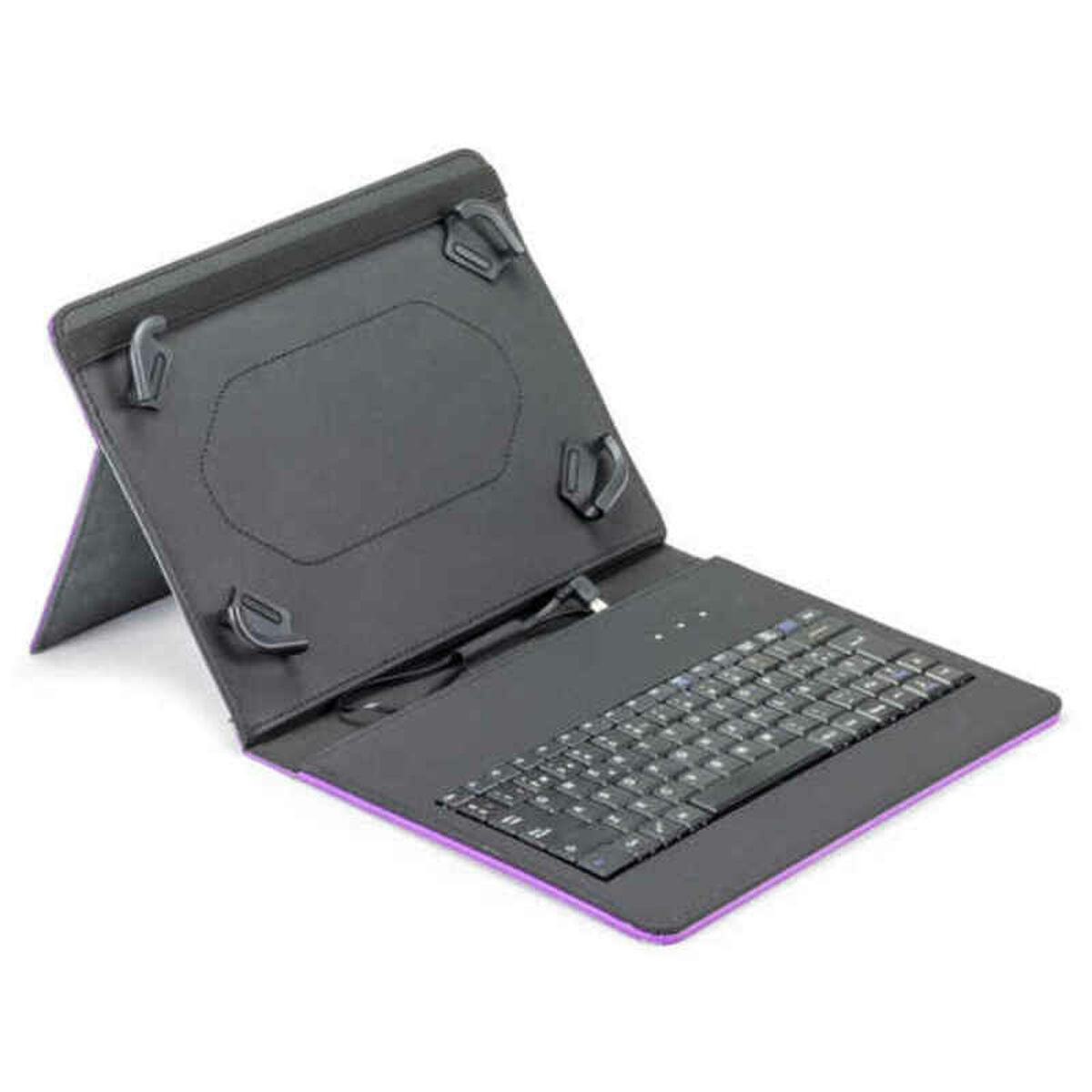 Bluetooth-Tastatur mit Tablet-Halterung Maillon Technoologique MTKEYUSBPR2 9,7"-10,2" Schwarz Spanisch Qwerty Lila Spanisch