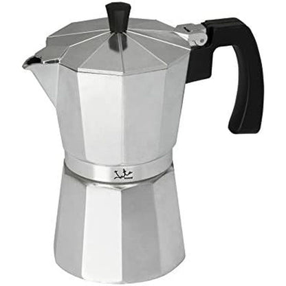 JATA CCA6 Italienische Kaffeemaschine * Silberfarbenes Aluminium, 6 Tassen