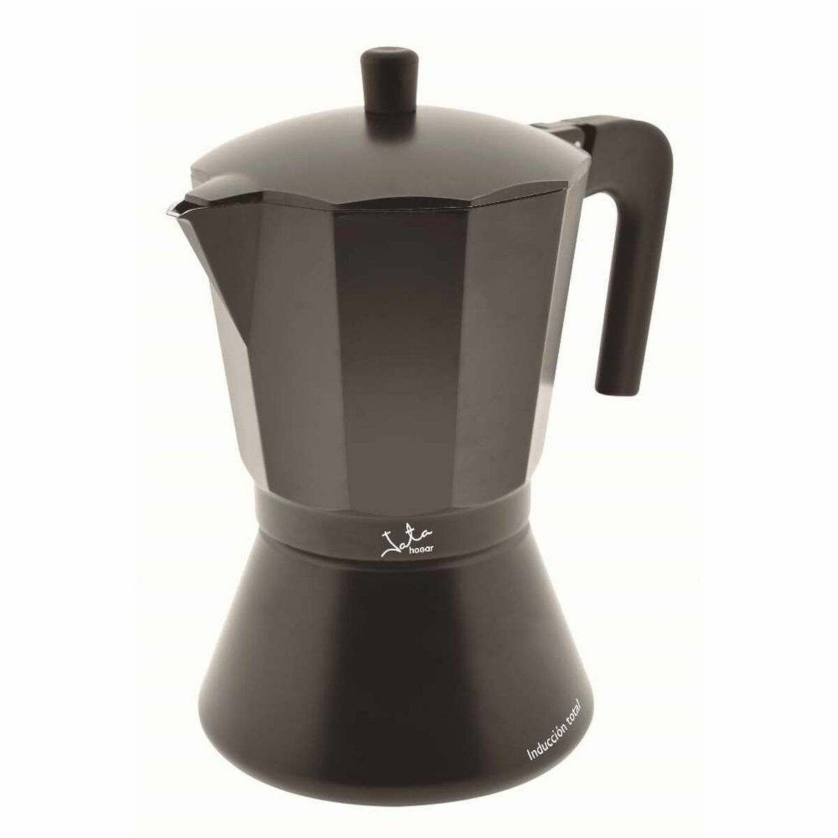 JATA CFI9 Italienische Kaffeemaschine aus schwarzem Aluminium (9 Tassen)