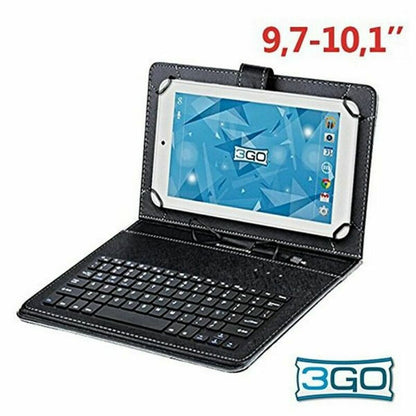 Abdeckung für 3GO CSGT27 10" Tablet und Tastatur Schwarz