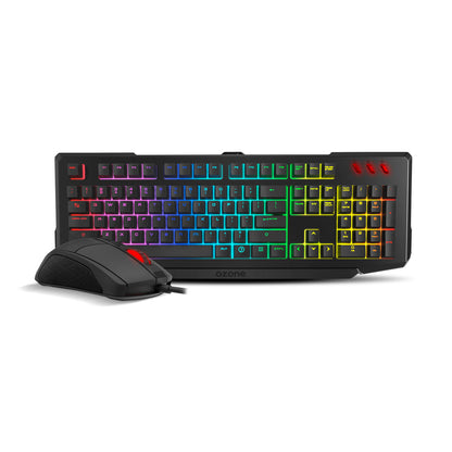 Teclado y Ratón Gaming OZONE Qwerty Español Negro Multicolor