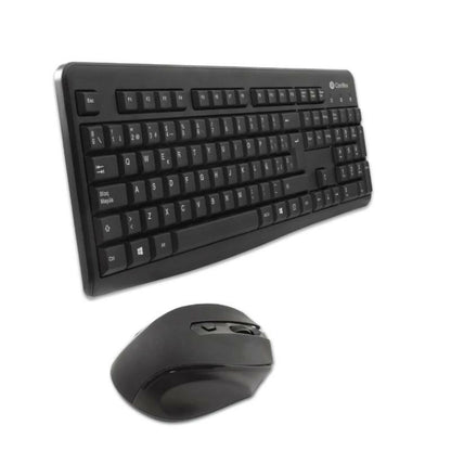 Keyboard and Mouse CoolBox COO-KTR-02W Spanish Qwerty Black Wireless
