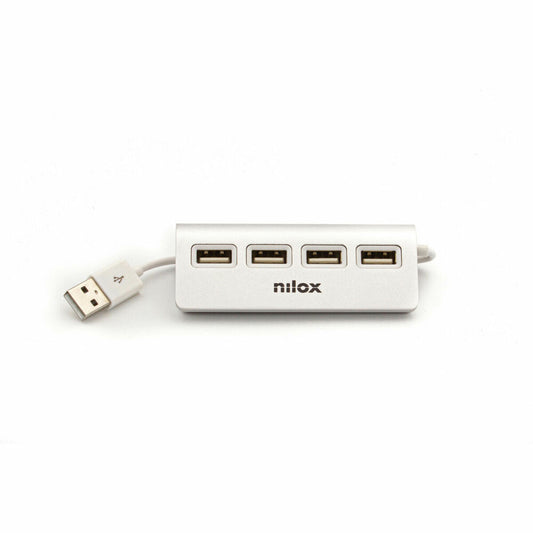 Nilox USB-Hub NXHUB04ALU2 Schwarz Grau Mehrfarbig