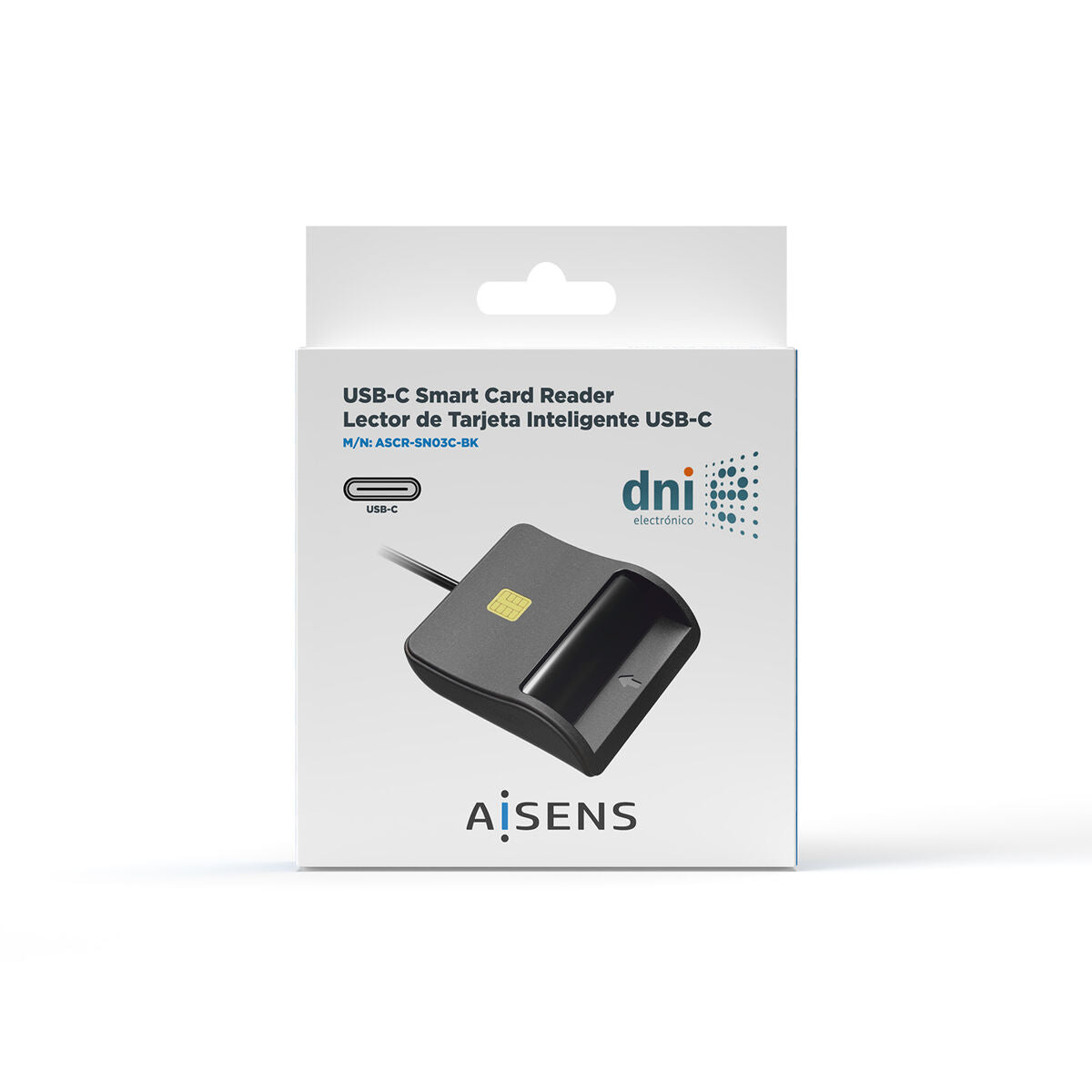 Lector de Tarjetas DNI/SIP Aisens ASCR-SN03C-BK Negro