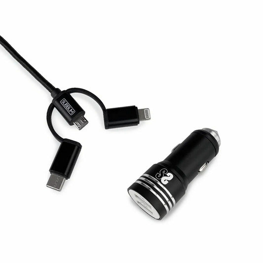 Chargeur de Voiture USB Universel + Câble USB C Subblim SUB-CHG-4CC002 Noir 12 W