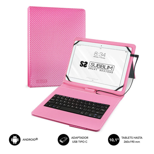 Subblim KEYTAB PRO 10,1" Tablet- und Tastaturabdeckung Rosa